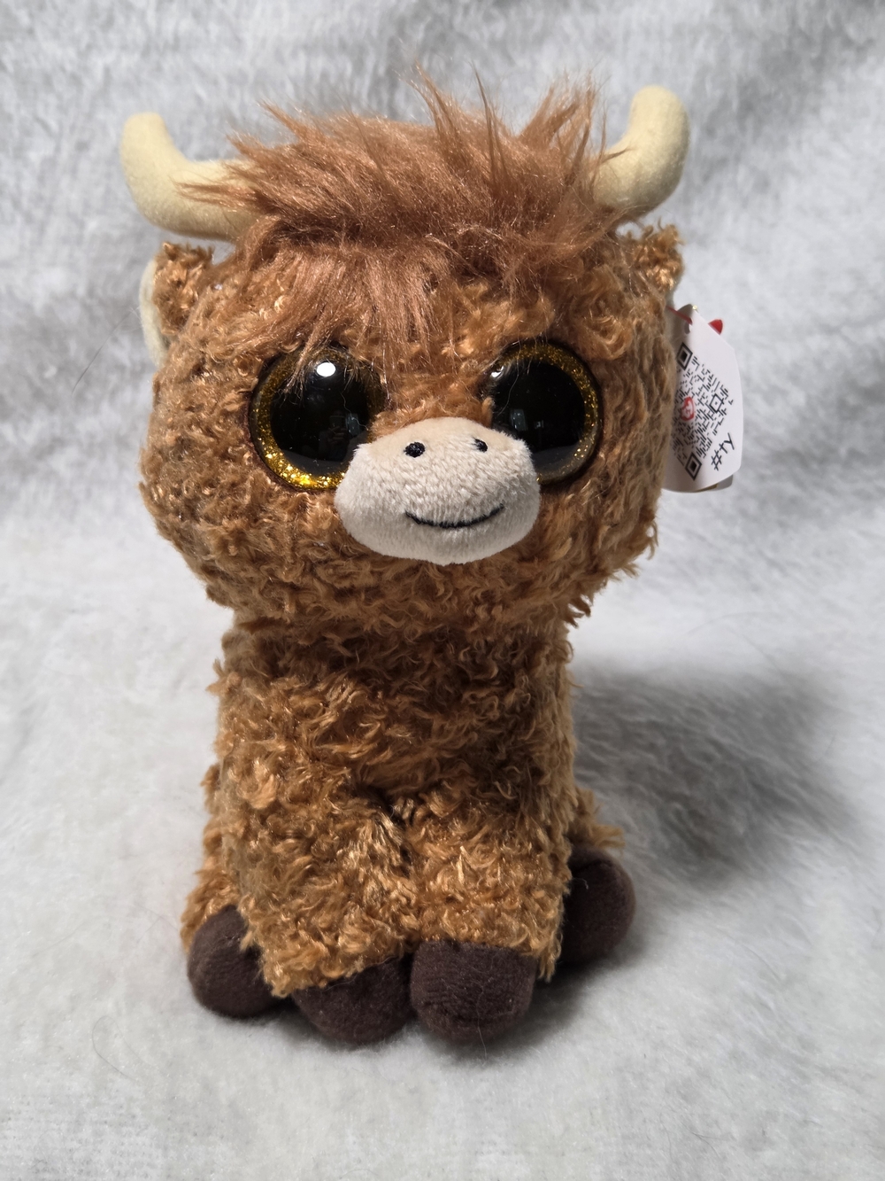 ALFIE Ty Beanie Boos Plush Brown Highland Cow Stuffed Animal 6" Toy